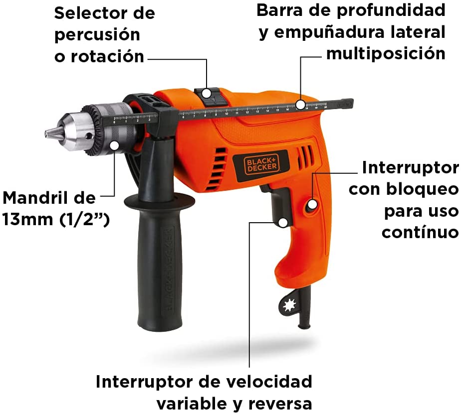 Rotomartillo 1/2 Pulg 550W HD555 Black&Decker