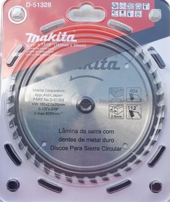Disco de sierra para madera 6-1/2"  D51328 Makita
