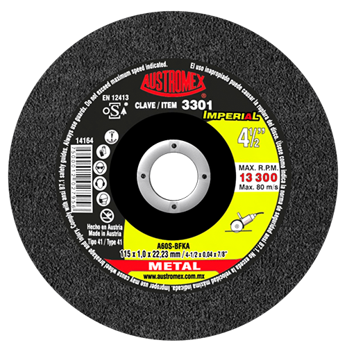 Disco para corte de metal 4-1/2 Pulg 3301 Austromex