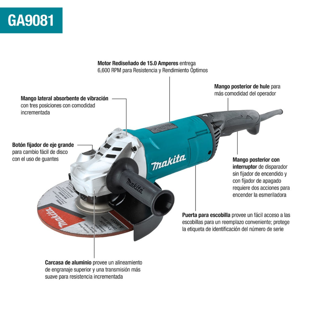 Esmeriladora Angular 9 Pulg GA9081 Makita