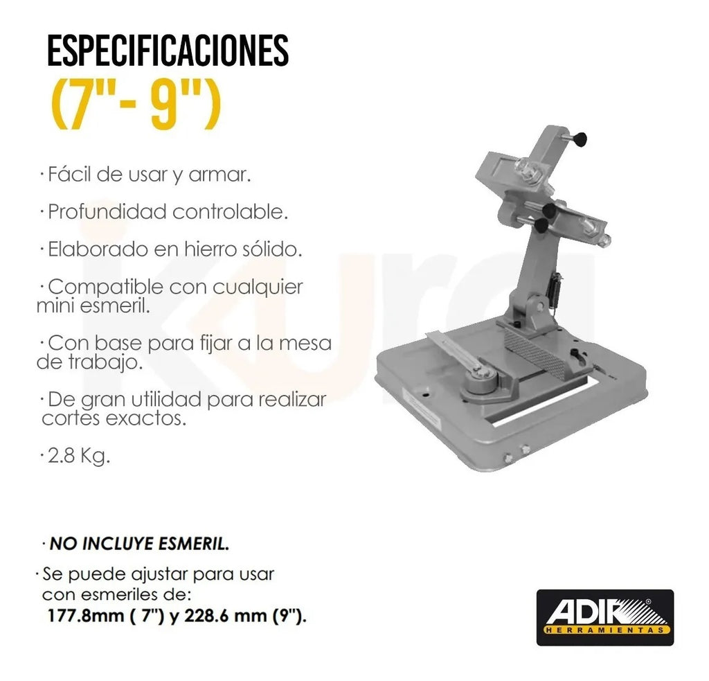 Soporte para esmeril de 180 mm y 230 mm ( 7"- 9") 887 Adir