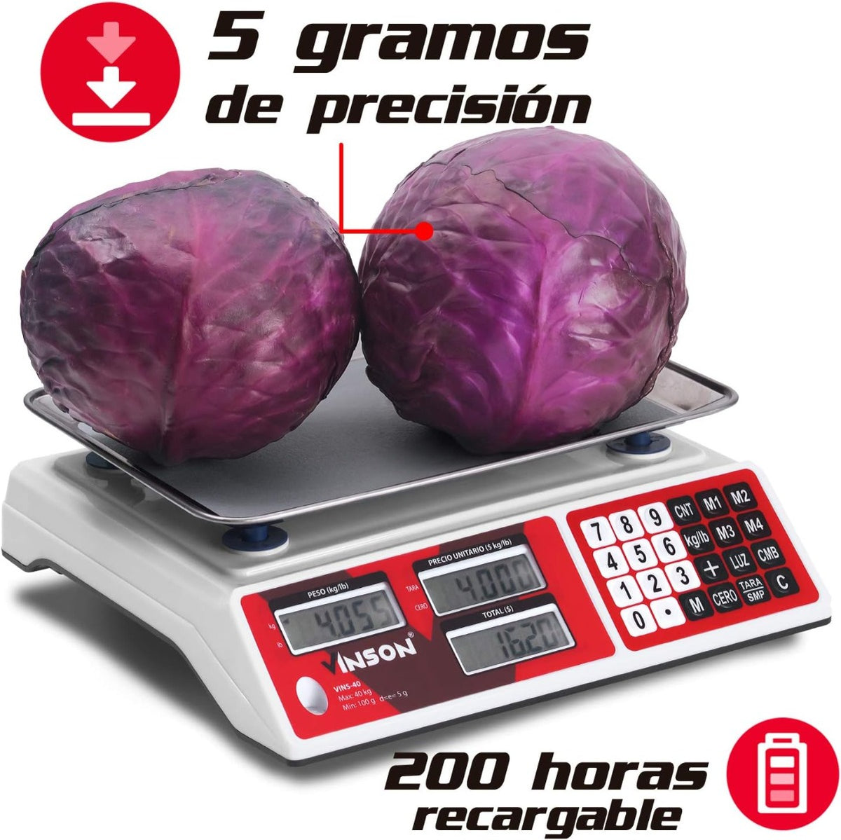 Báscula electrónica Vinson 40 Kg VINS40 Rhino