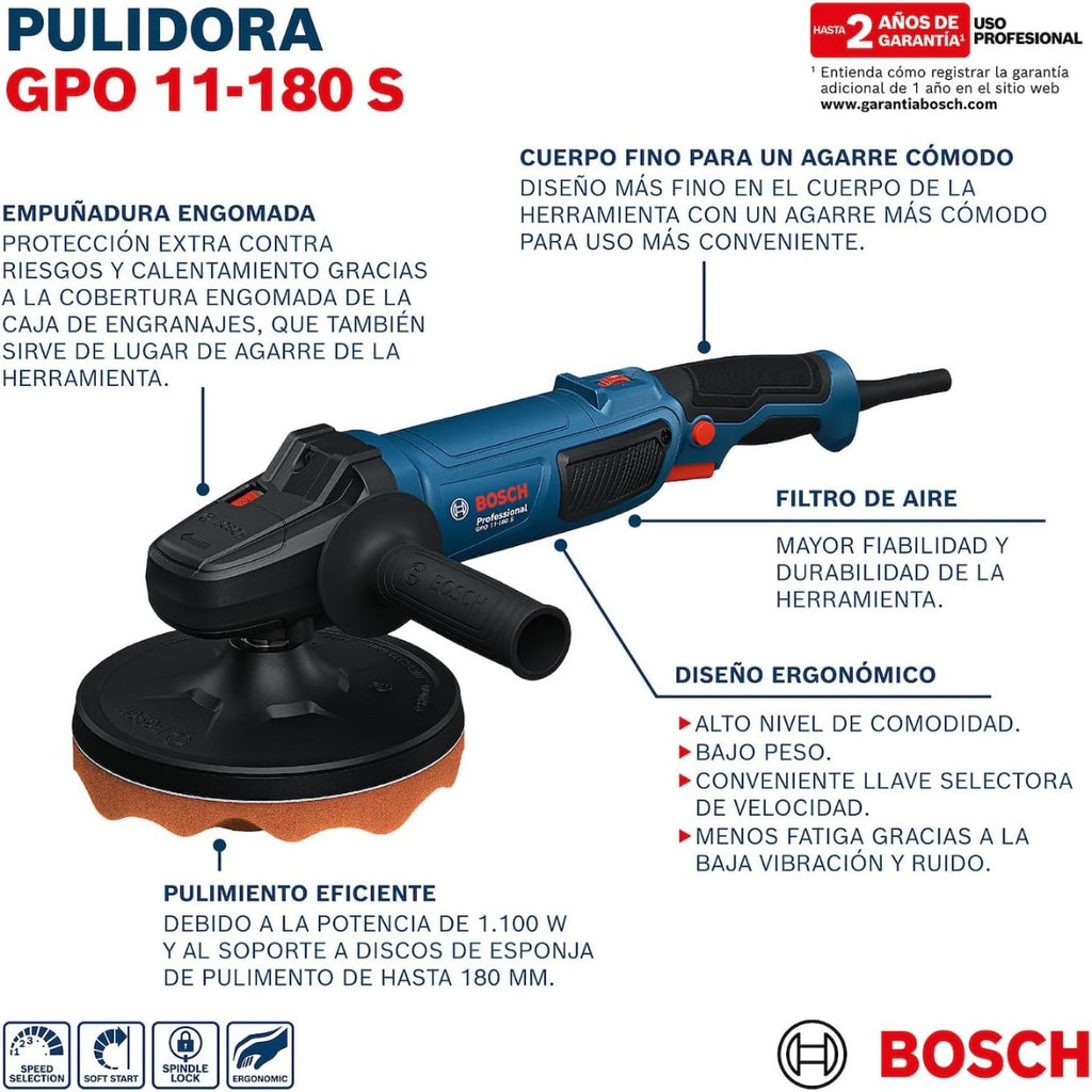 Pulidora 7" PRO GPO 11-180S Bosch