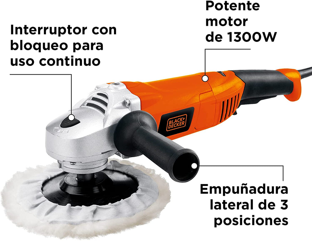 Pulidora profesional 7 Pulg 1300W WP1500K-B3 Black&Decker