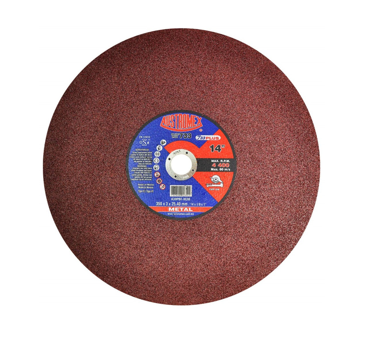 Disco para corte de metal 14 Pulg (solidos)  733 Austromex