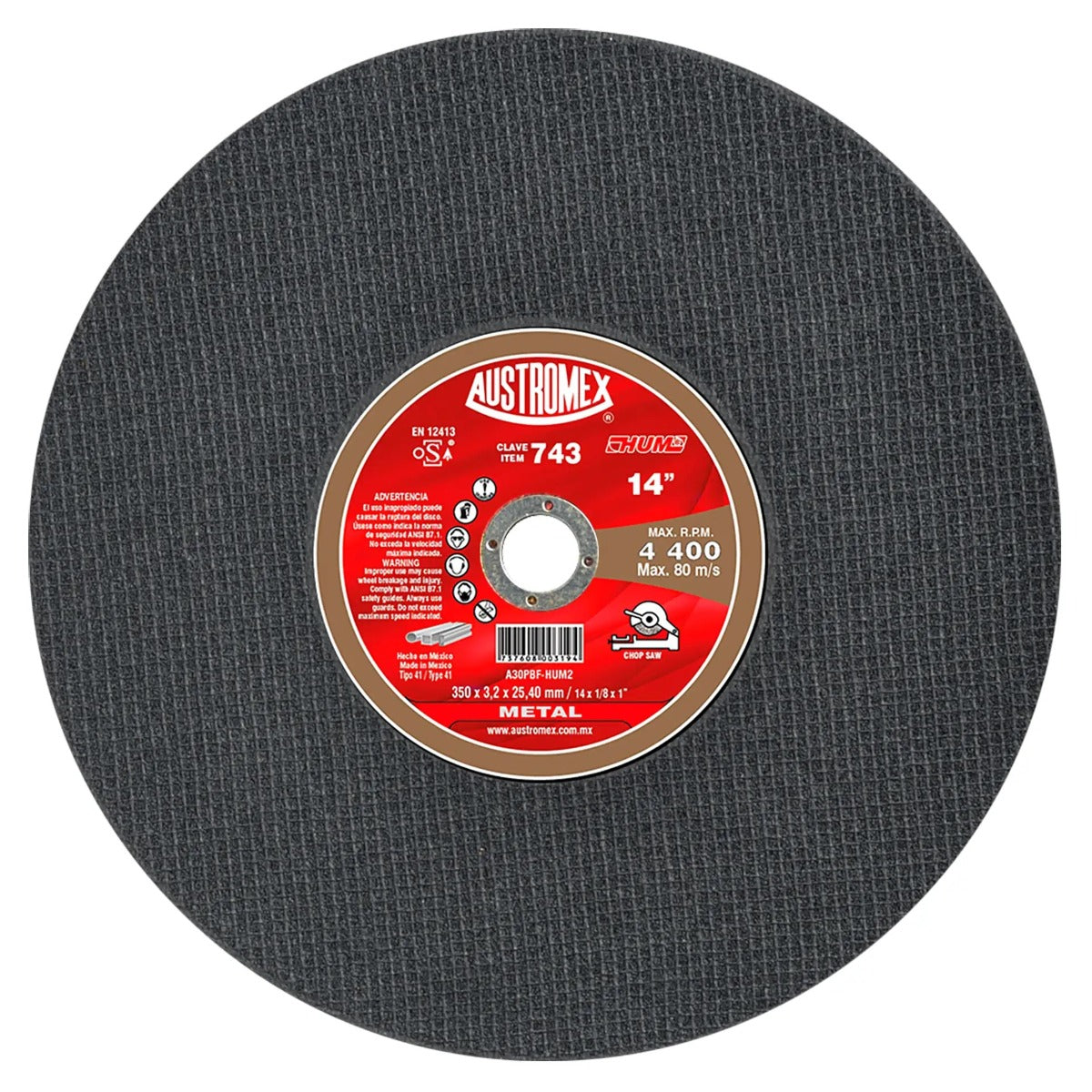 Disco Para Corte De Metal Hueco 14" 743 Austromex