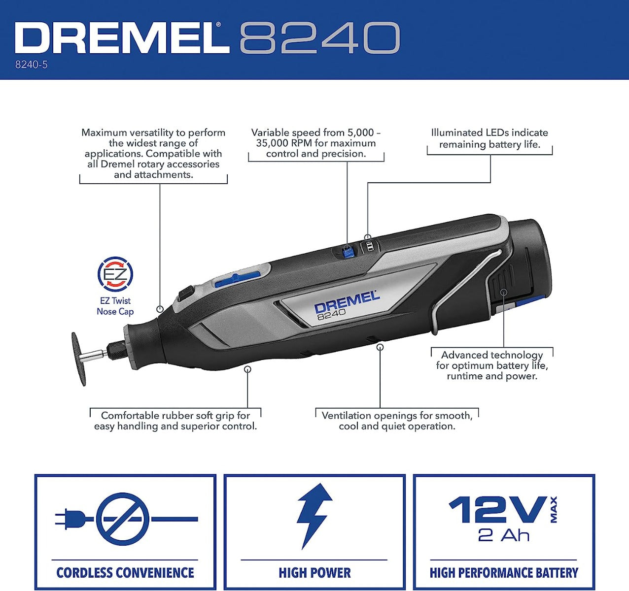 Mototool 5 Accesorios 12V 8240A8250AA Dremel