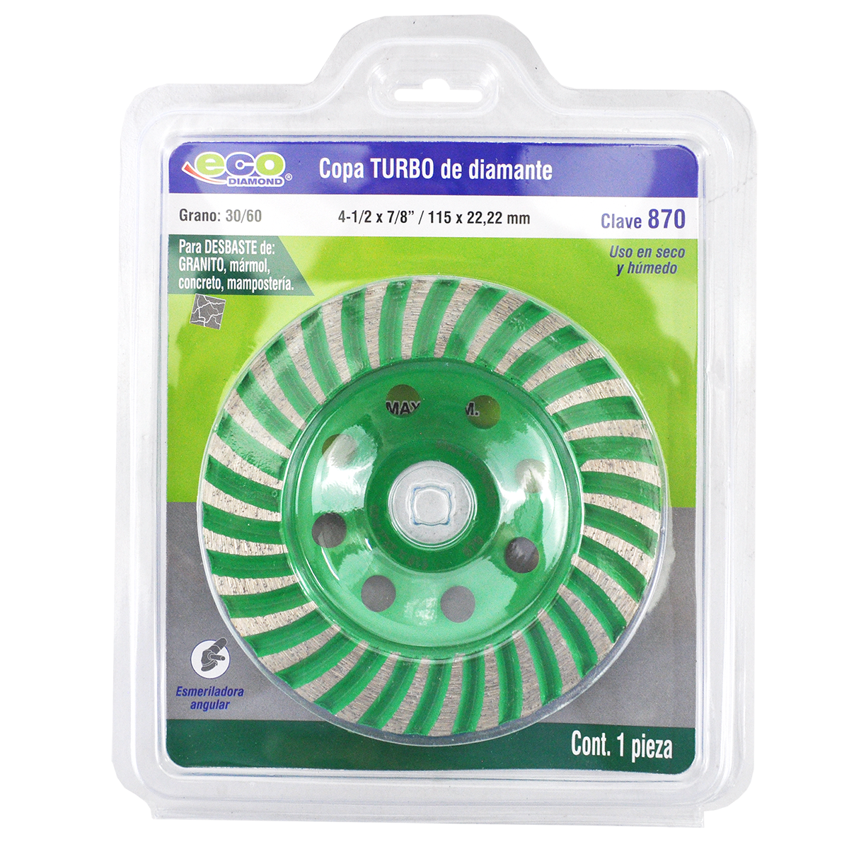 Copa de Diamante Turbo 4 1/2” 870 Austromex