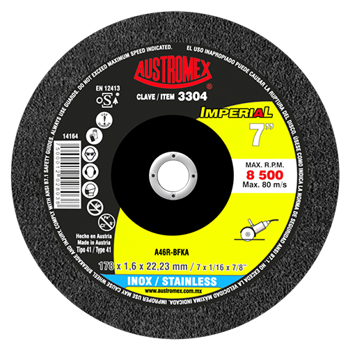 Disco para corte de metal 1.6mm 7 Pulg 3304 Austromex