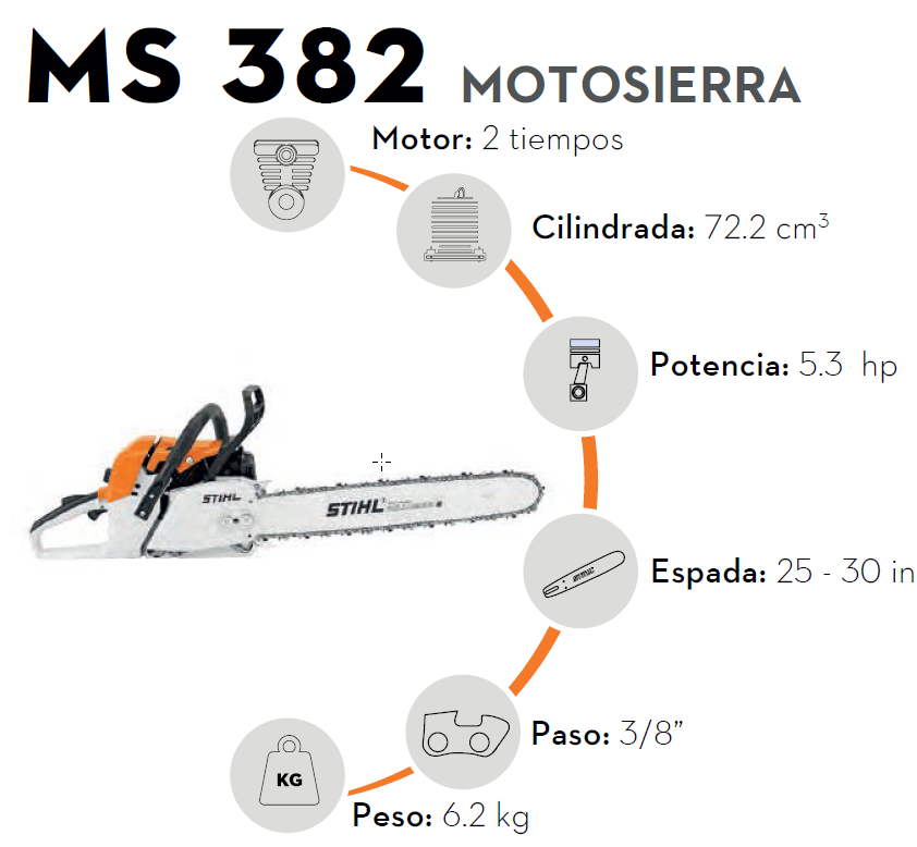 Motosierra a Gasolina 25" 5.3 HP MS 382 Stihl
