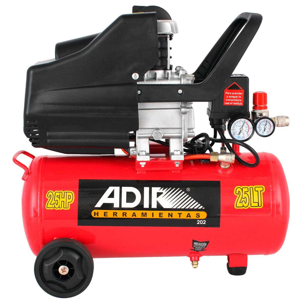 Combo Compresora Pistola y Manguera  25L 2.5HP 202 ADIR