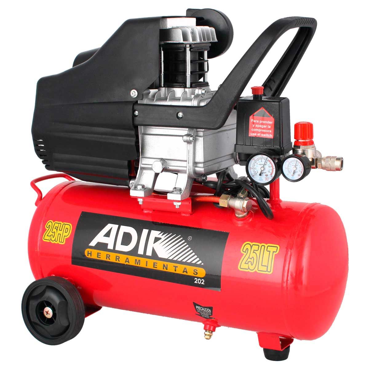 Combo Compresora Pistola y Manguera  25L 2.5HP 202 ADIR