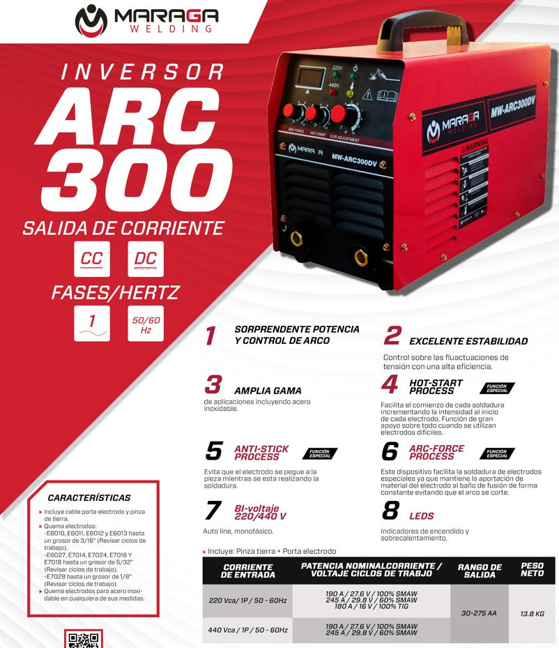 Soldadora inversora ARC300 Maraga
