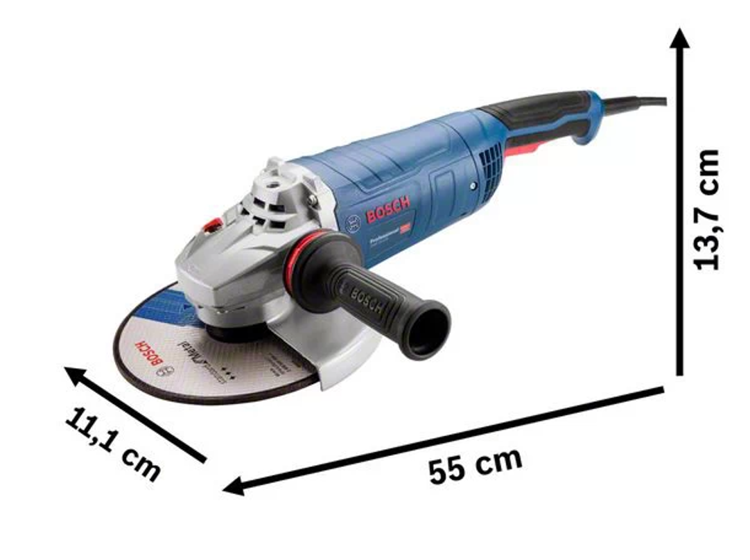 Amoladora Angular 9" 2500W 6,500 rpm Heavy Duty GWS 25-230 18F4.0 Bosch