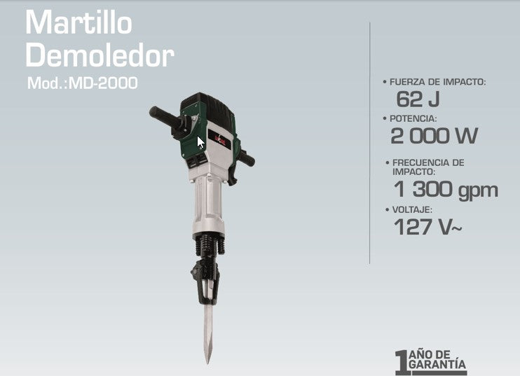 Martillo demoledor 2000W MD-2000 OAKLAND