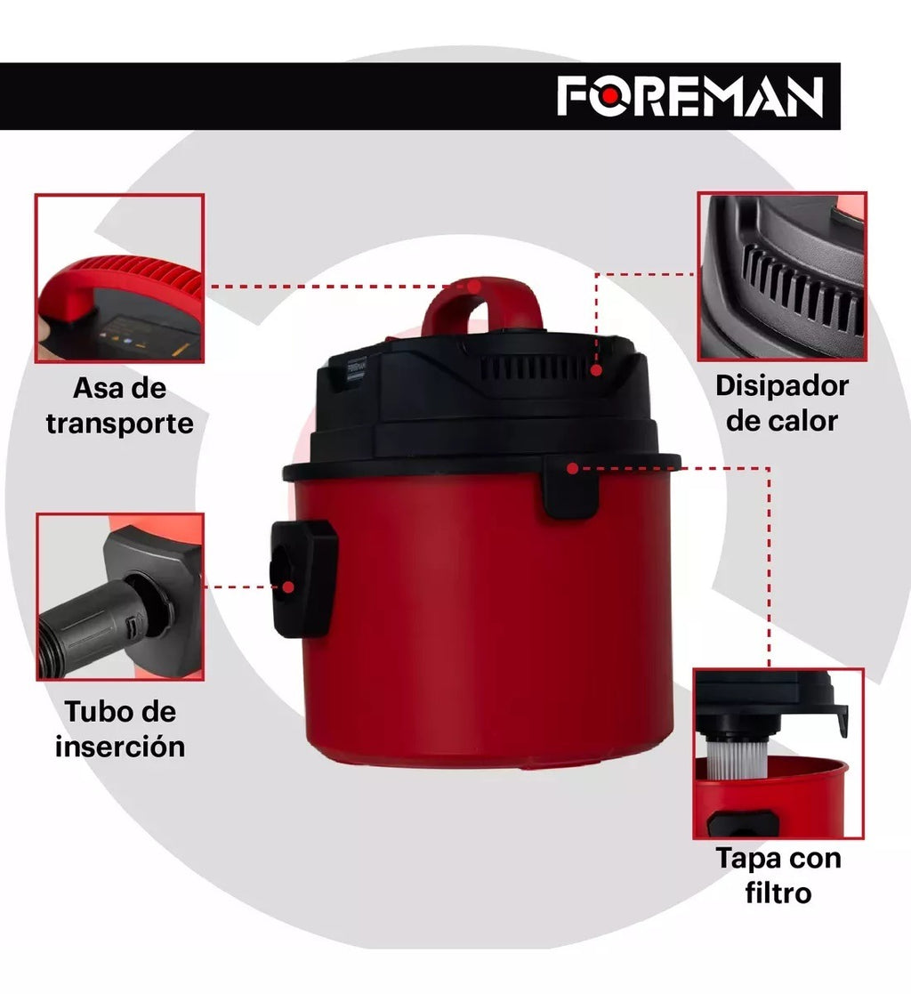 Aspiradora Sólido Líquido 600W 10L FOTIGG10L Foreman