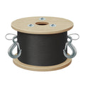 Cable De Acero Nylon Negro 1/8 " 150 M C/Ganchos CA142 Cayac