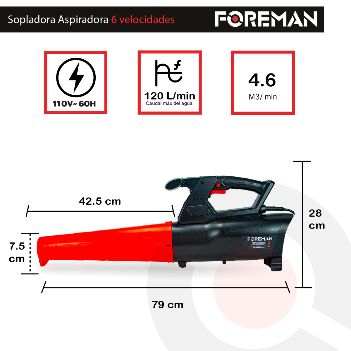 Sopladora aspiradora FO100 FOREMAN