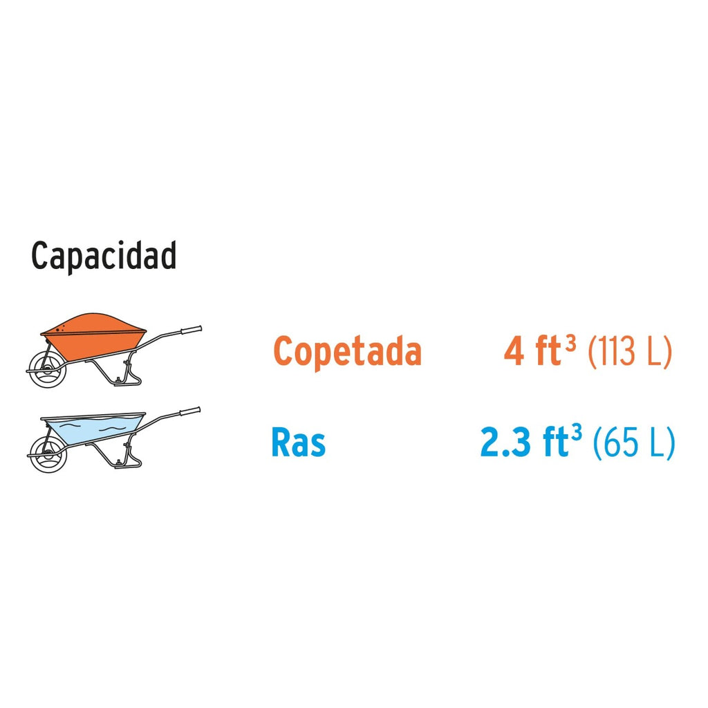 Carretilla 4.5 ft3 gris Neumática 22647 CAP-4NB Pretul