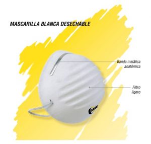 Mascarilla económica blanca 50 Pz Cabel
