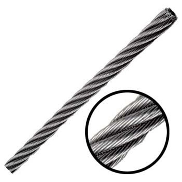 Cable de acero en rollo7X19 1/4 Pulg y 150 Mts 213615 OBI