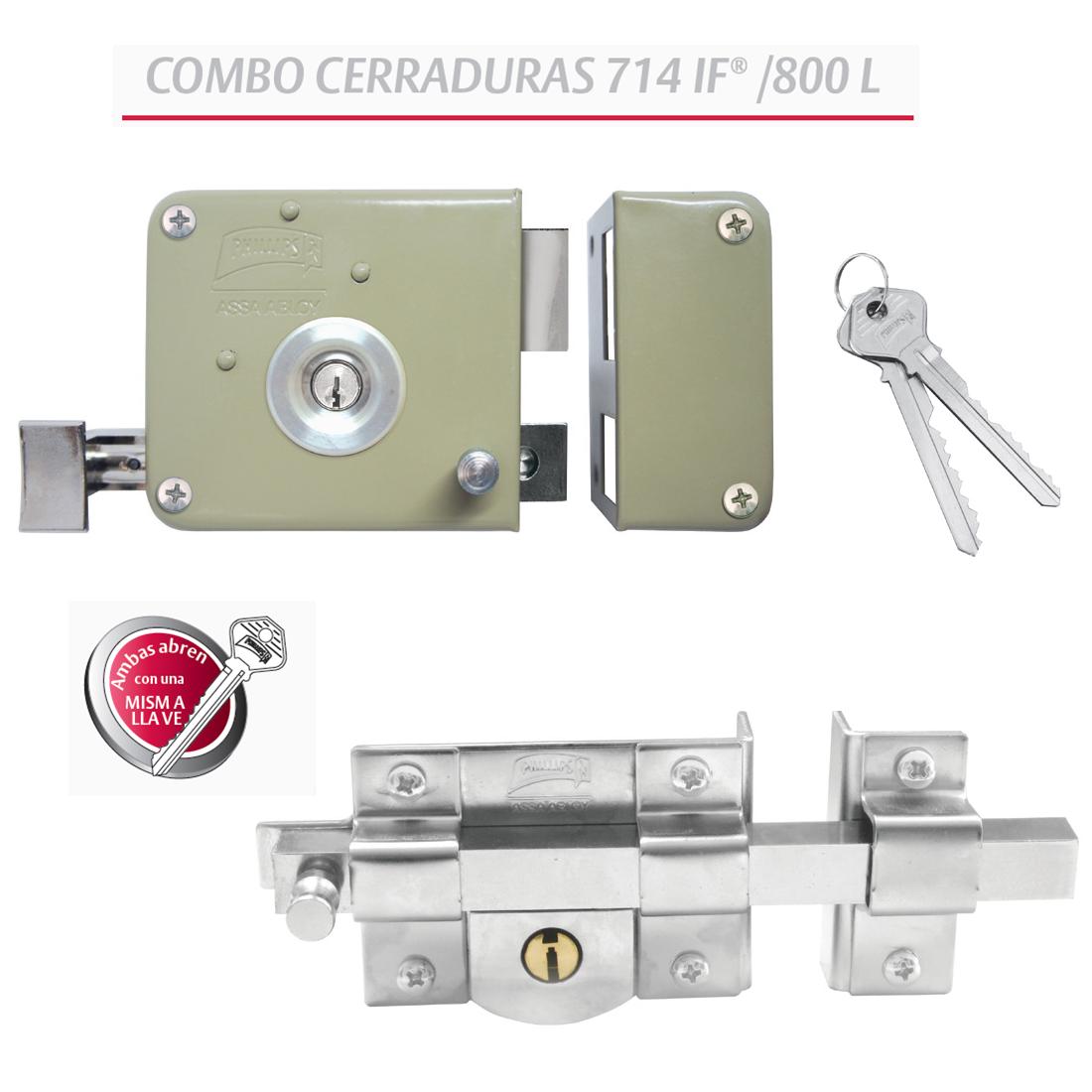 Combo Cerradura 715 LL/ Cerrojo 800 Phillips