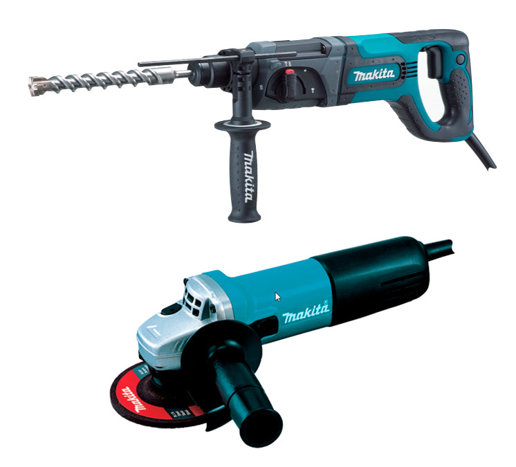 Combo Martillo Perforador y Miniesmeril HR2475X4 Makita