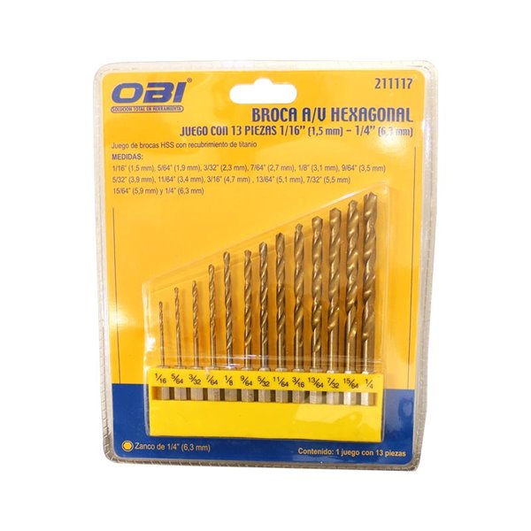 Juego de brocas hexagonales 13 Pz 211117 OBI