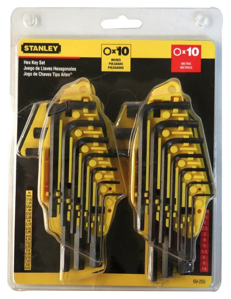 Juego de llaves Allen hexagonales Milimétricas/Standard 69-255 Stanley