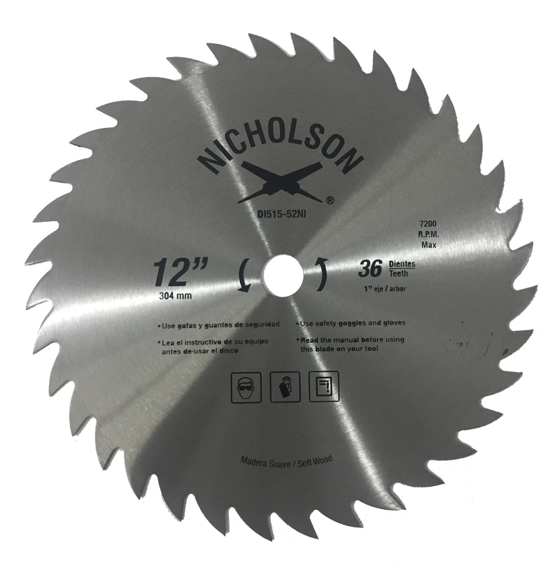 Sierra para madera diente grueso 12 Pulg 515-52NI Nicholson
