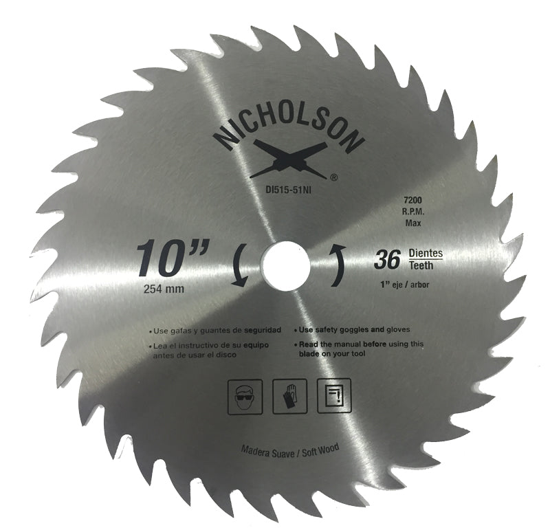 Sierra para madera diente grueso 515-51 10 Pulg Nicholson