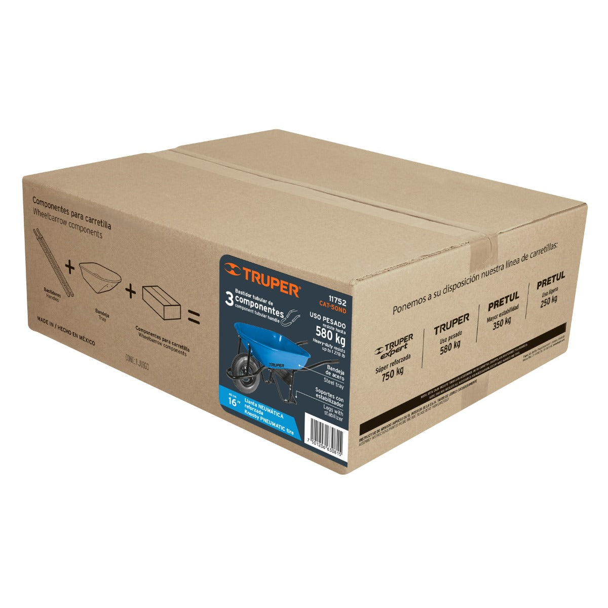 Carretilla 5.5 ft3 Neumática 11752 CAT-50ND Truper