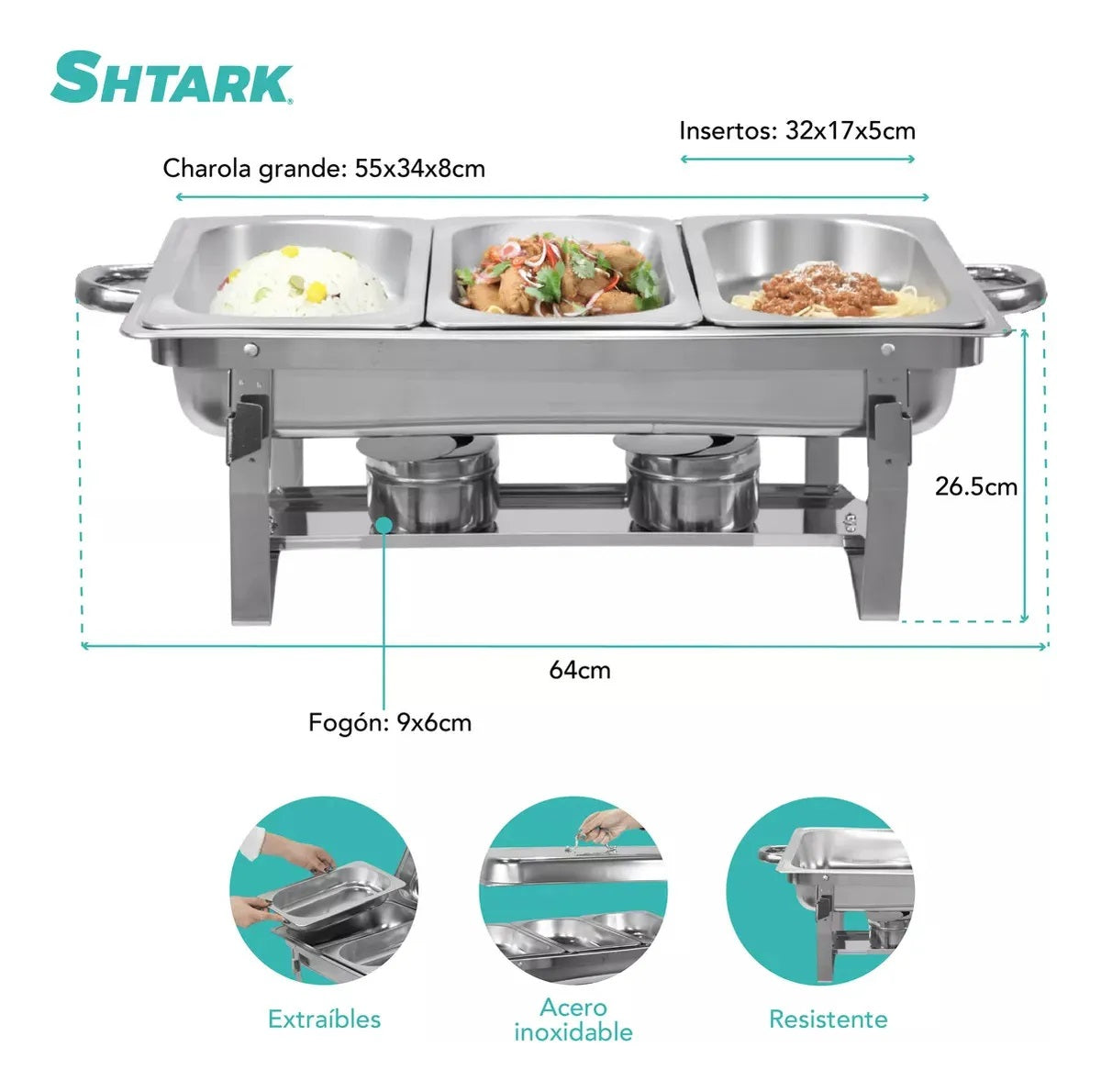 Charolas Para Buffet 3Pzs SHTCBAI Shtark