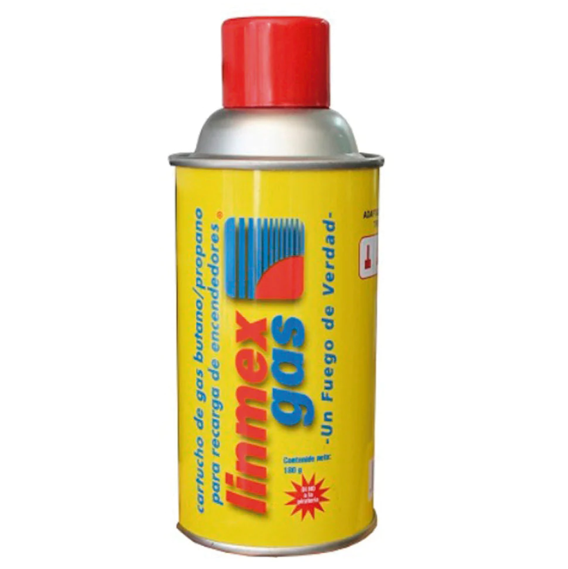 Cartucho de gas butano linmex para encendedor de 90 grs
