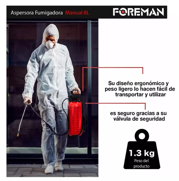 Aspersora fumigadora manual 8 Lts FOAFM8L FOREMAN