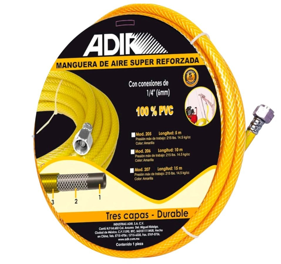 Combo Compresora Pistola y Manguera  25L 2.5HP 202 ADIR