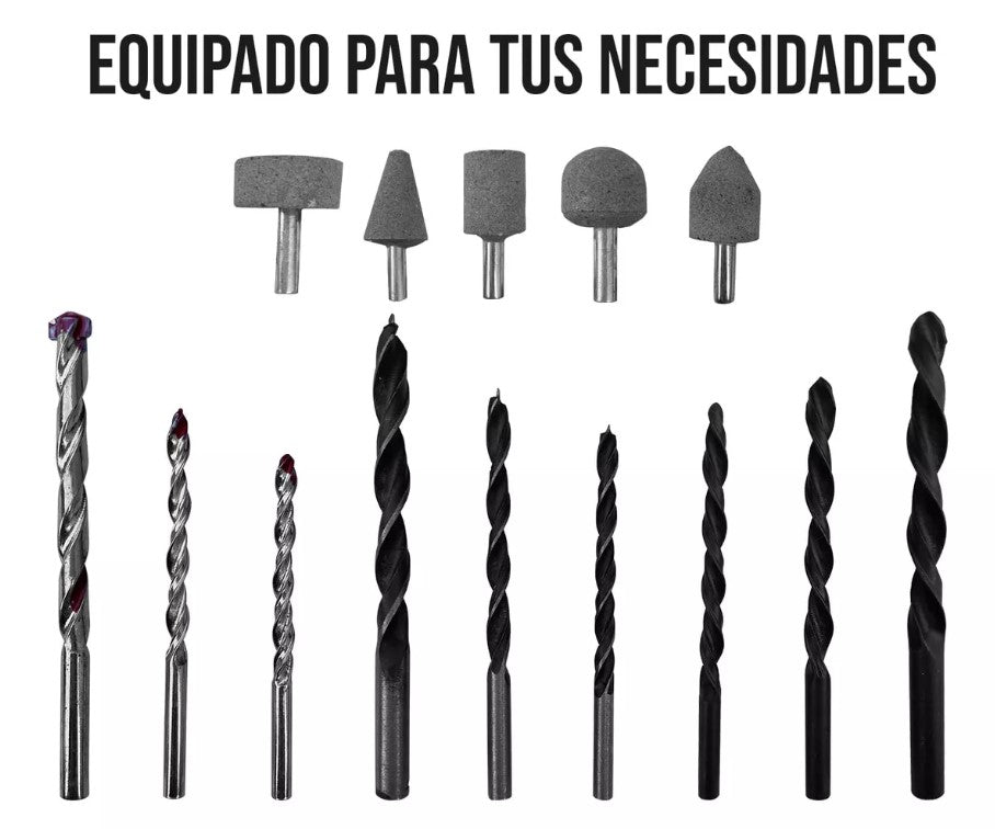 KIT TALADRO Y AMOLADORA ANGULAR CON ACCESORIOS FO1695 FOREMAN
