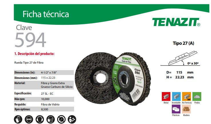 Disco Super Limpieza 4-1/2 Pulg 594 Austromex