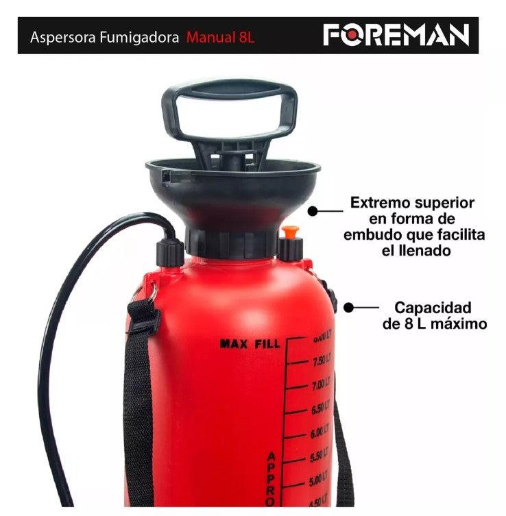 Aspersora fumigadora manual 8 Lts FOAFM8L FOREMAN