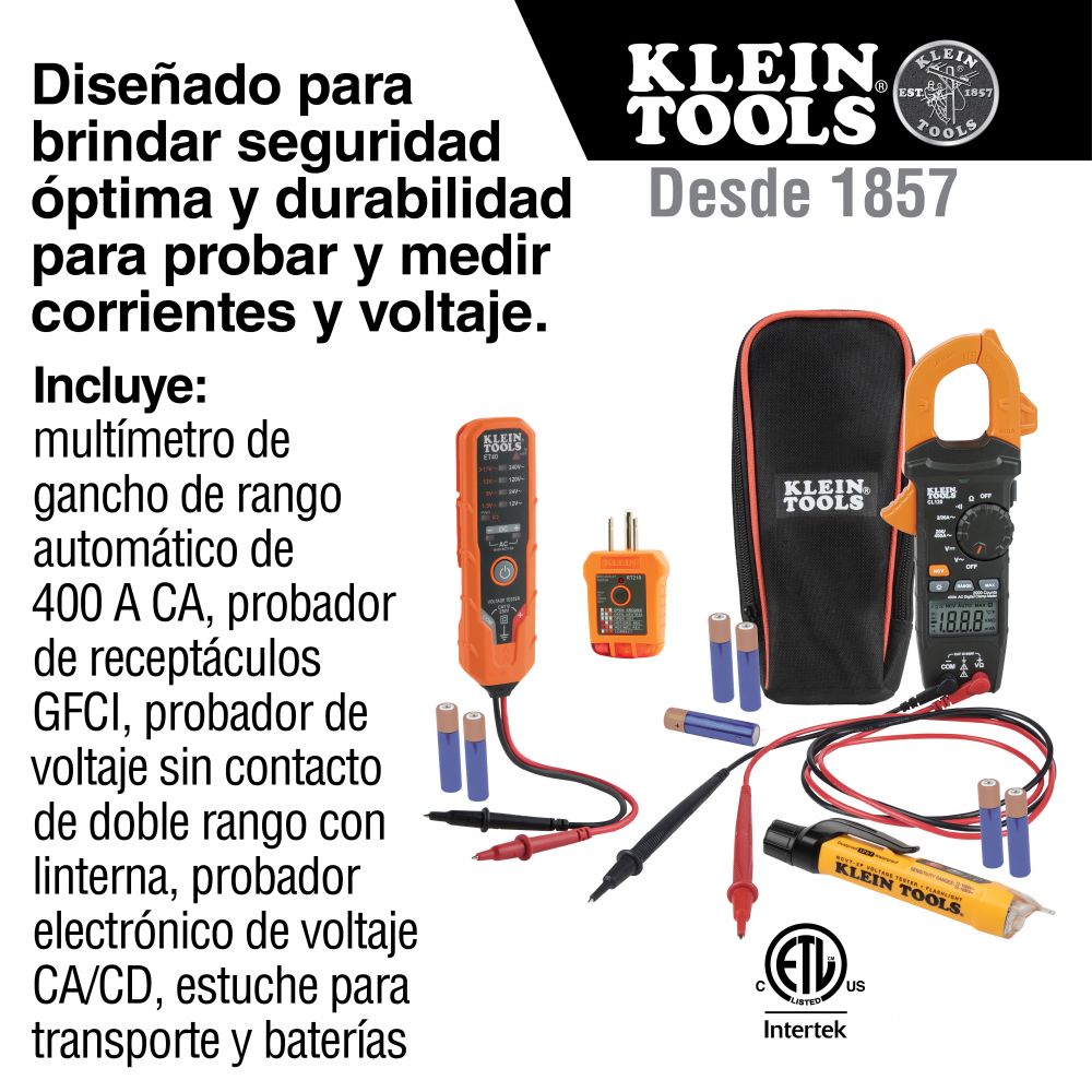 Multímetro de gancho y kit de prueba eléctrica CL120VP Klein Tools