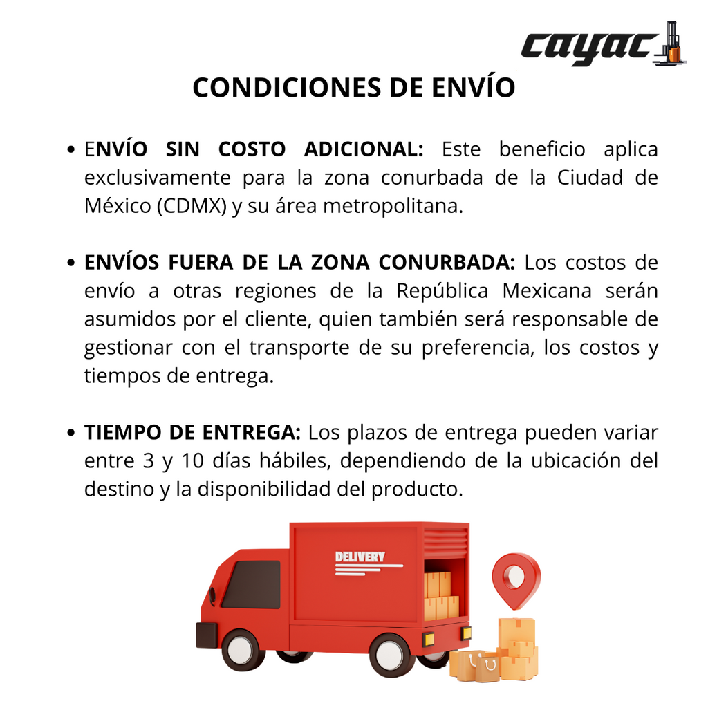 Montacargas Apilador Eléctrico Cayac 1.6 Ton Altura 3m MO001