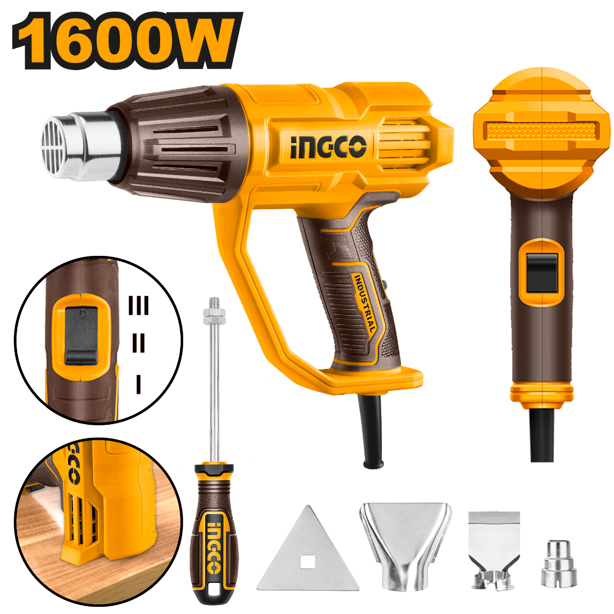 Pistola de Calor 1600W UHG160078 Ingco