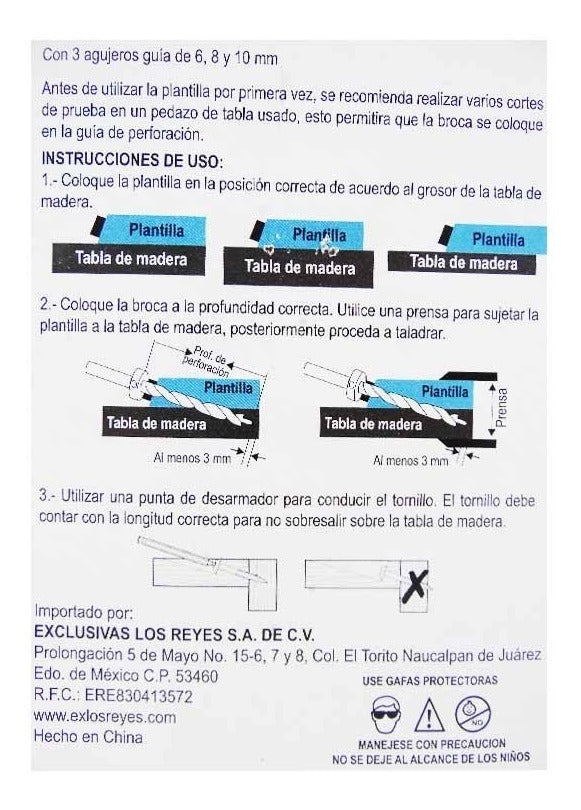 Plantilla para perforaciones 15 grados 290159 OBI