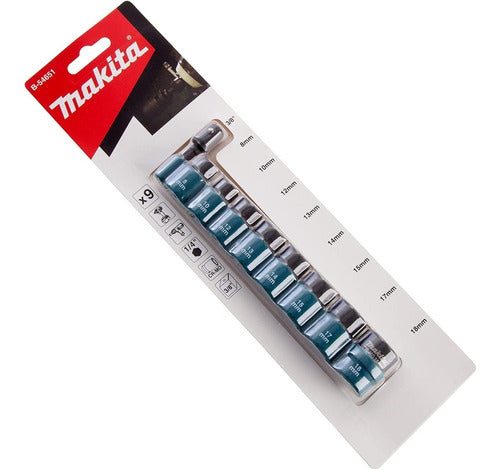 Dados Impacto Con Adaptador De 3/8 A 1/4 Hex Makita B54651
