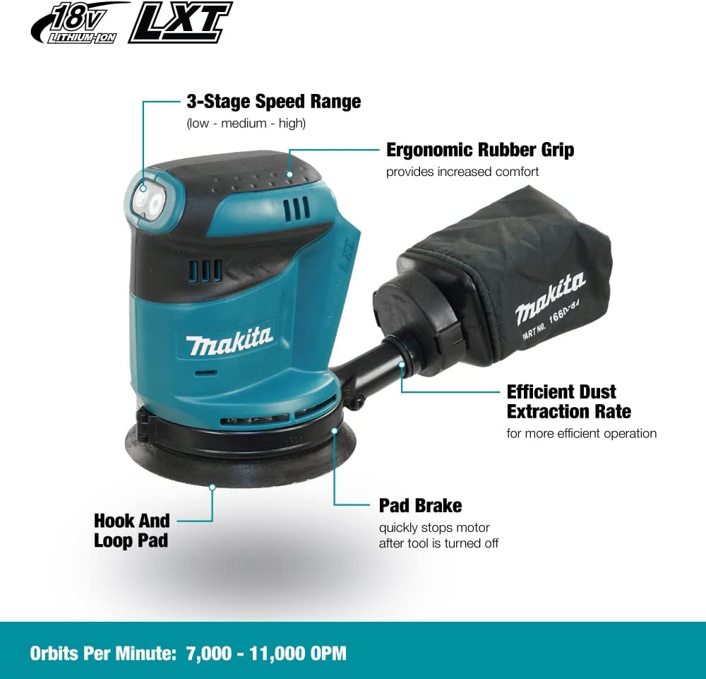 Lijadora orbital Inalámbrica  5" 18V DBO180Z Makita