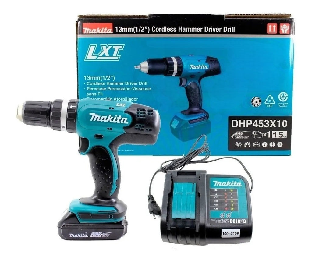 Rotomartillo 18V VVR DHP453X10 Makita