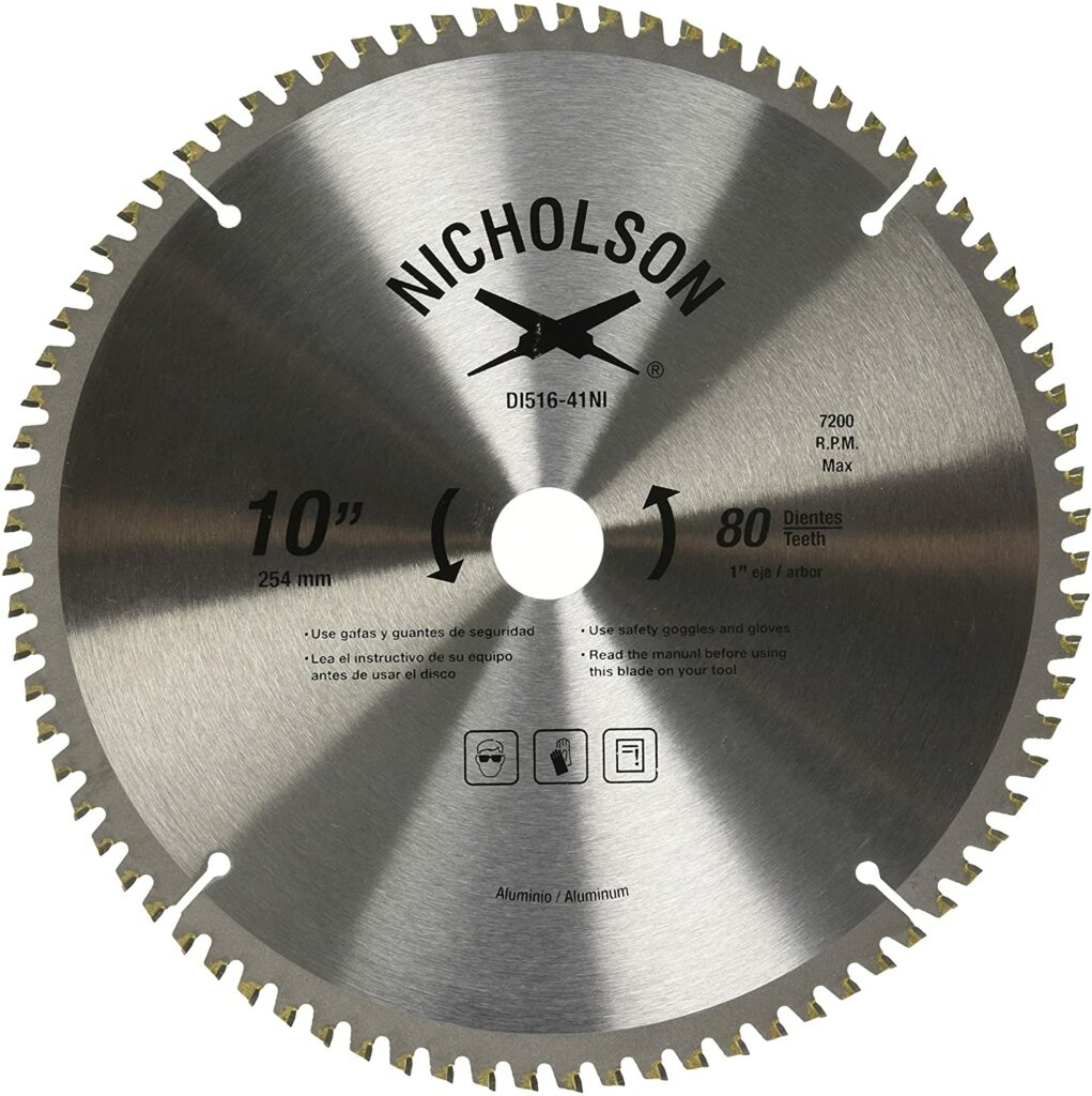 Sierra para Aluminio 10" X 80 DI516-41NI Nicholson