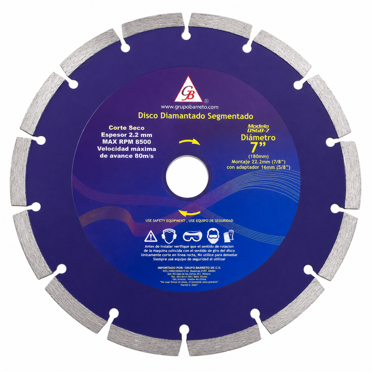 Disco Diamantado Rin Segmentado 7" DSGB-7 GB