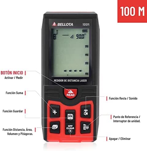 Medidor de Distancia Láser 100M LASER100M Bellota