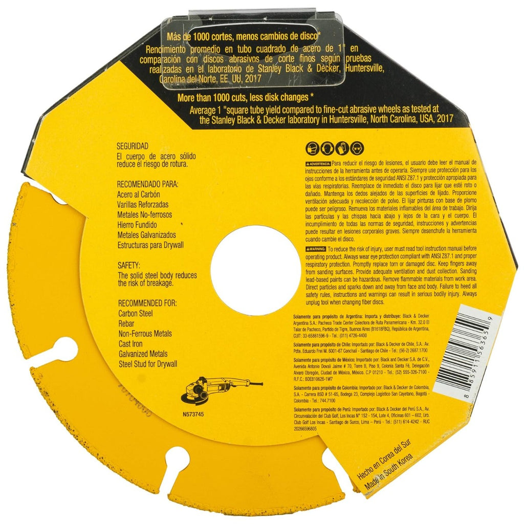 Disco Diamantado Extreme Metal de 4 1/2 " DW8545 DeWalt